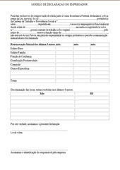 Modelo declaração do empregador para financiamento da Caixa